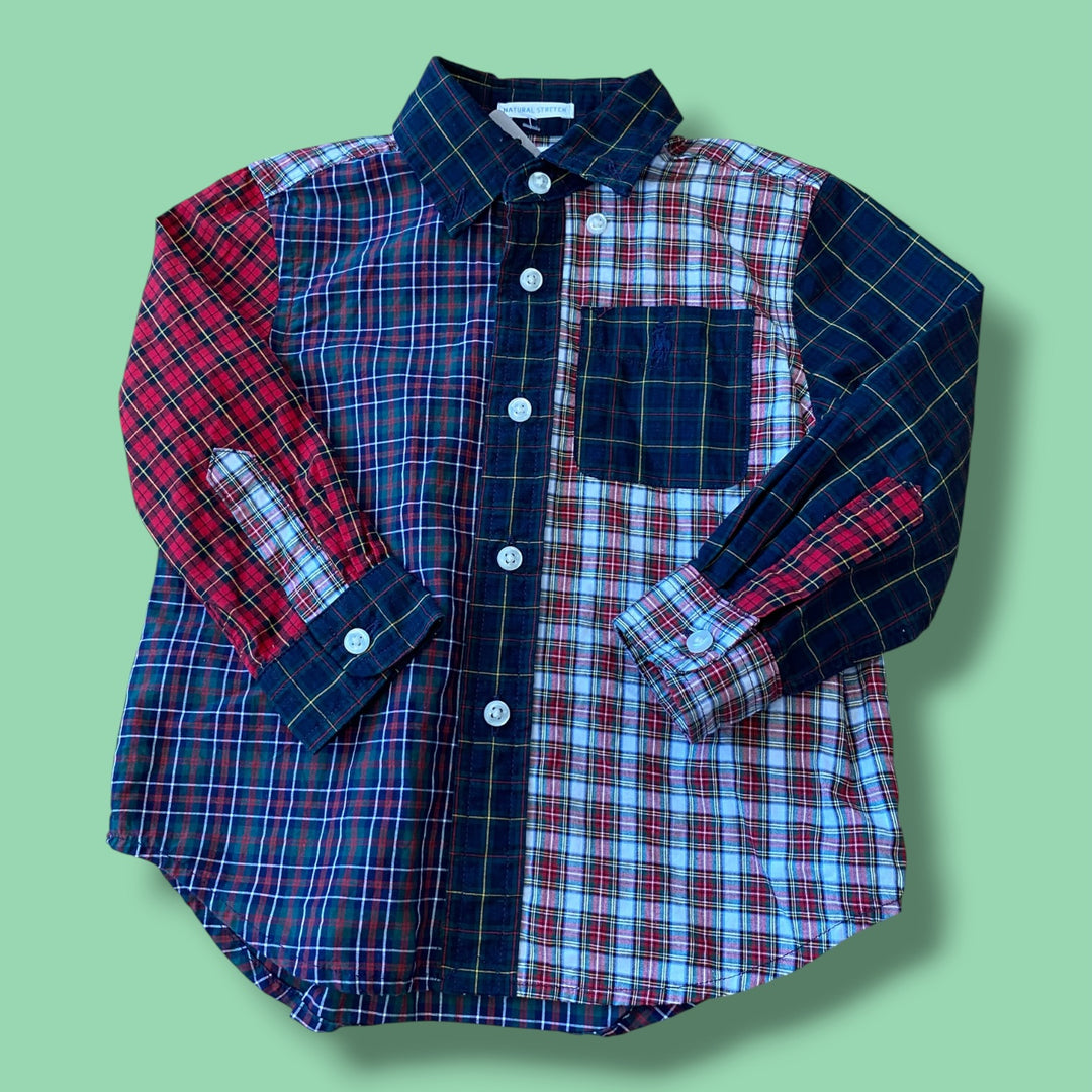 Red Ralph Lauren plaid button long, 18m