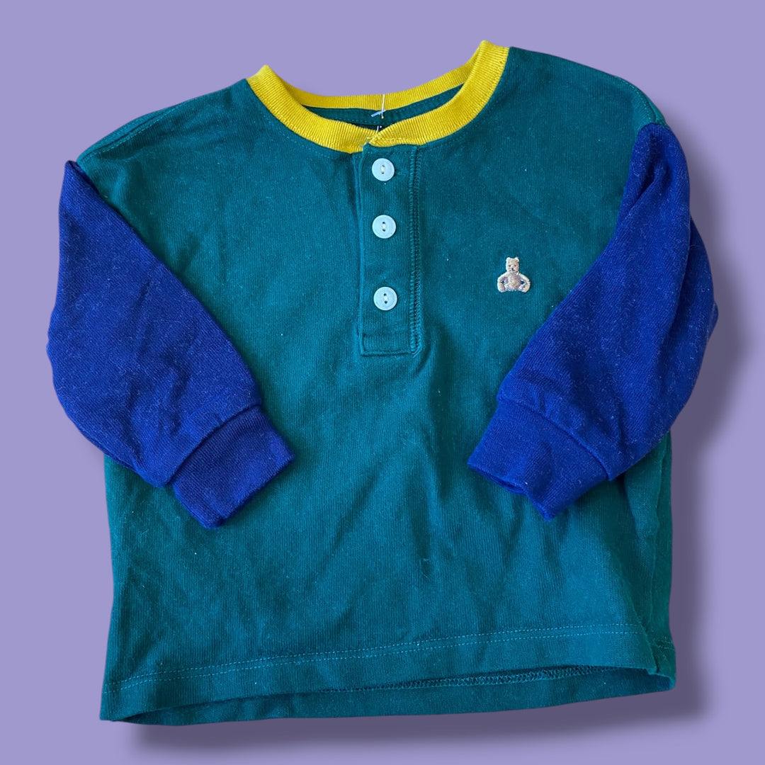 Green Gap button long sleeve, 12-18m