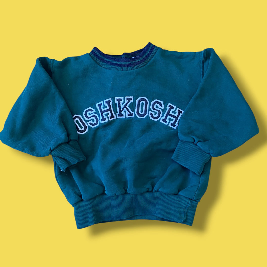 green Oshkosh logo crewneck, 18m