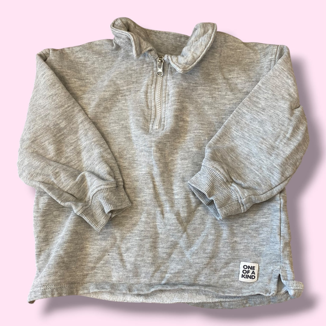 grey H&amp;M quarter zip sweater, 2-3Y