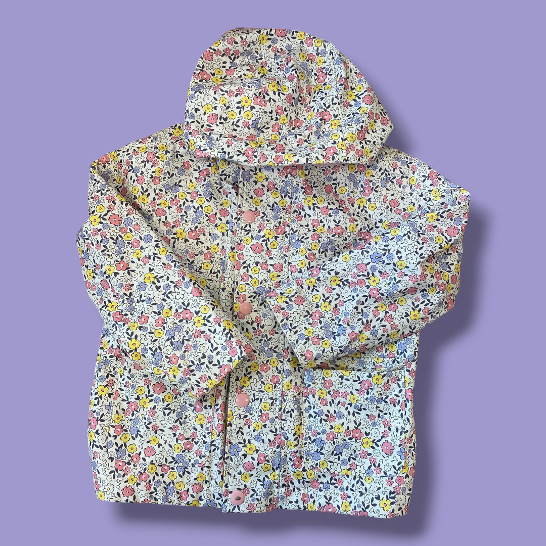 white Joe Fresh floral light jacket, 4Y
