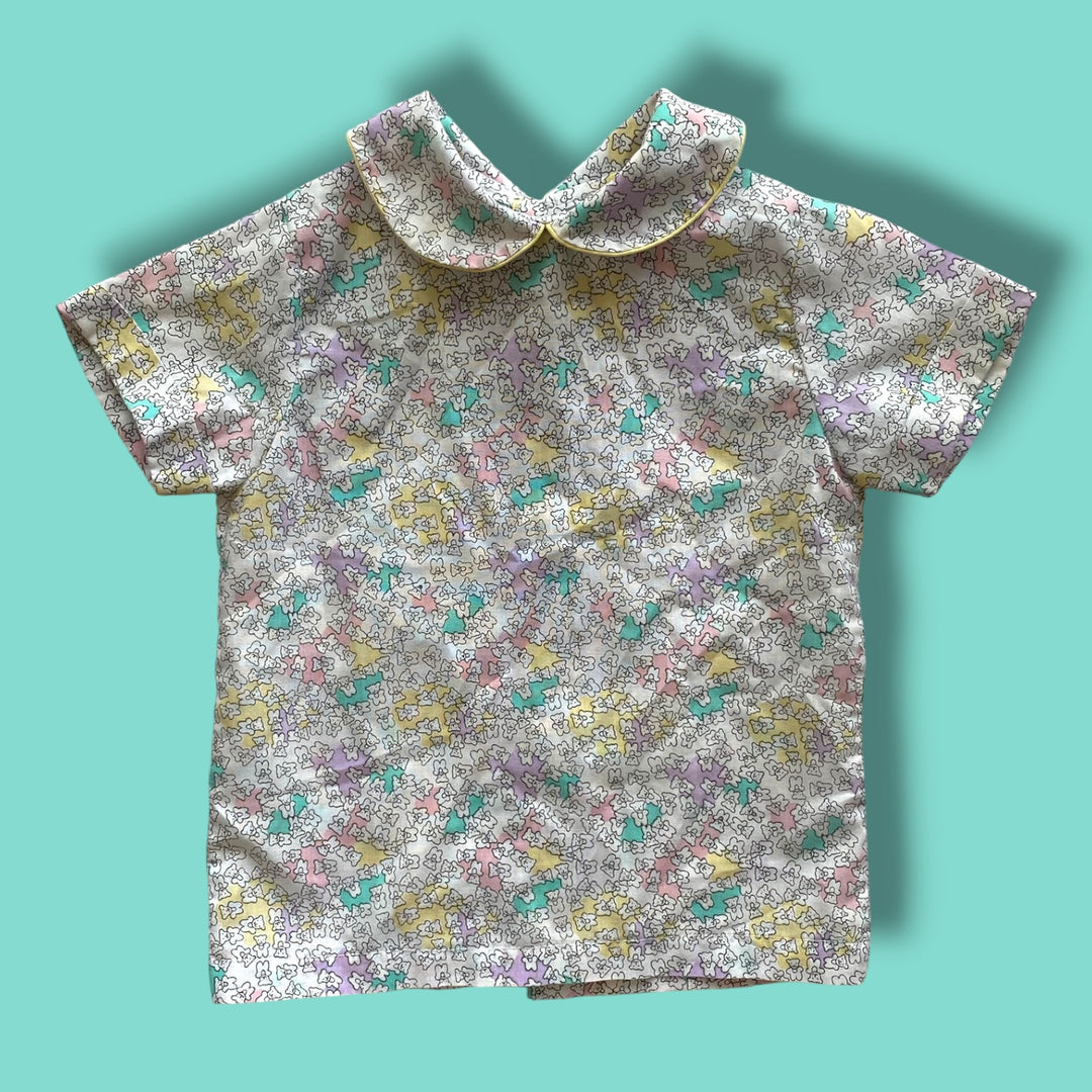 cream Vintage vintage bear top, 2/3y