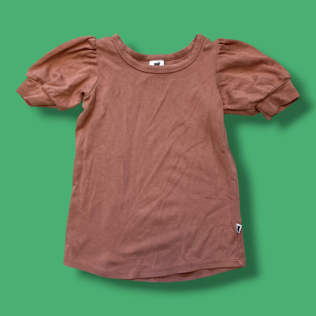 brown little&amp;lively ruffle top, 1/2y