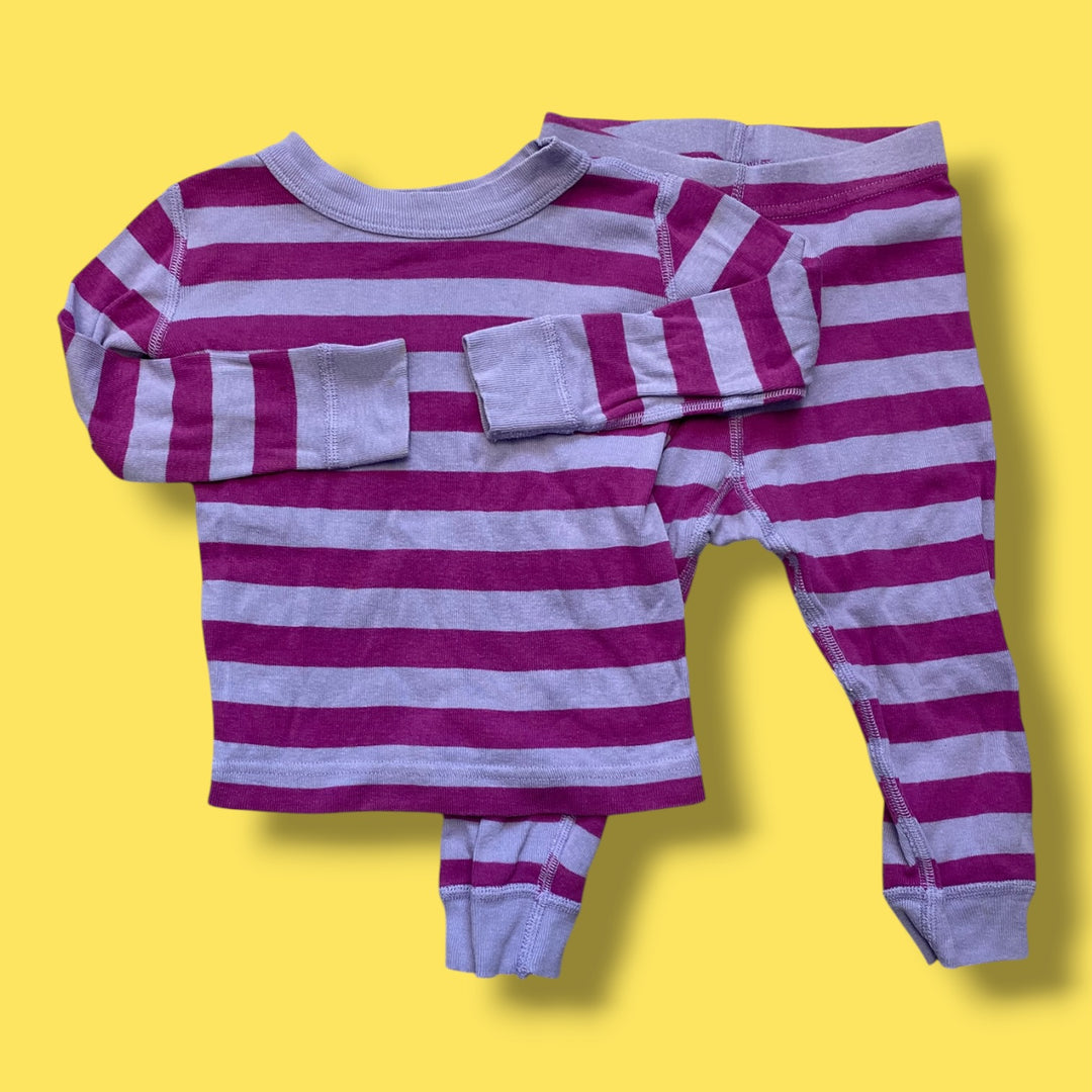 Purple Hanna Andersson striped pjs *small mark, 2T