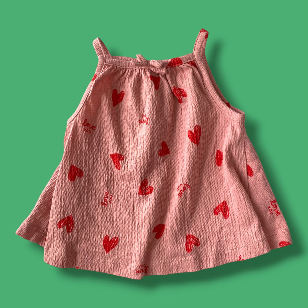 pink Carters love you heart dress, 3m