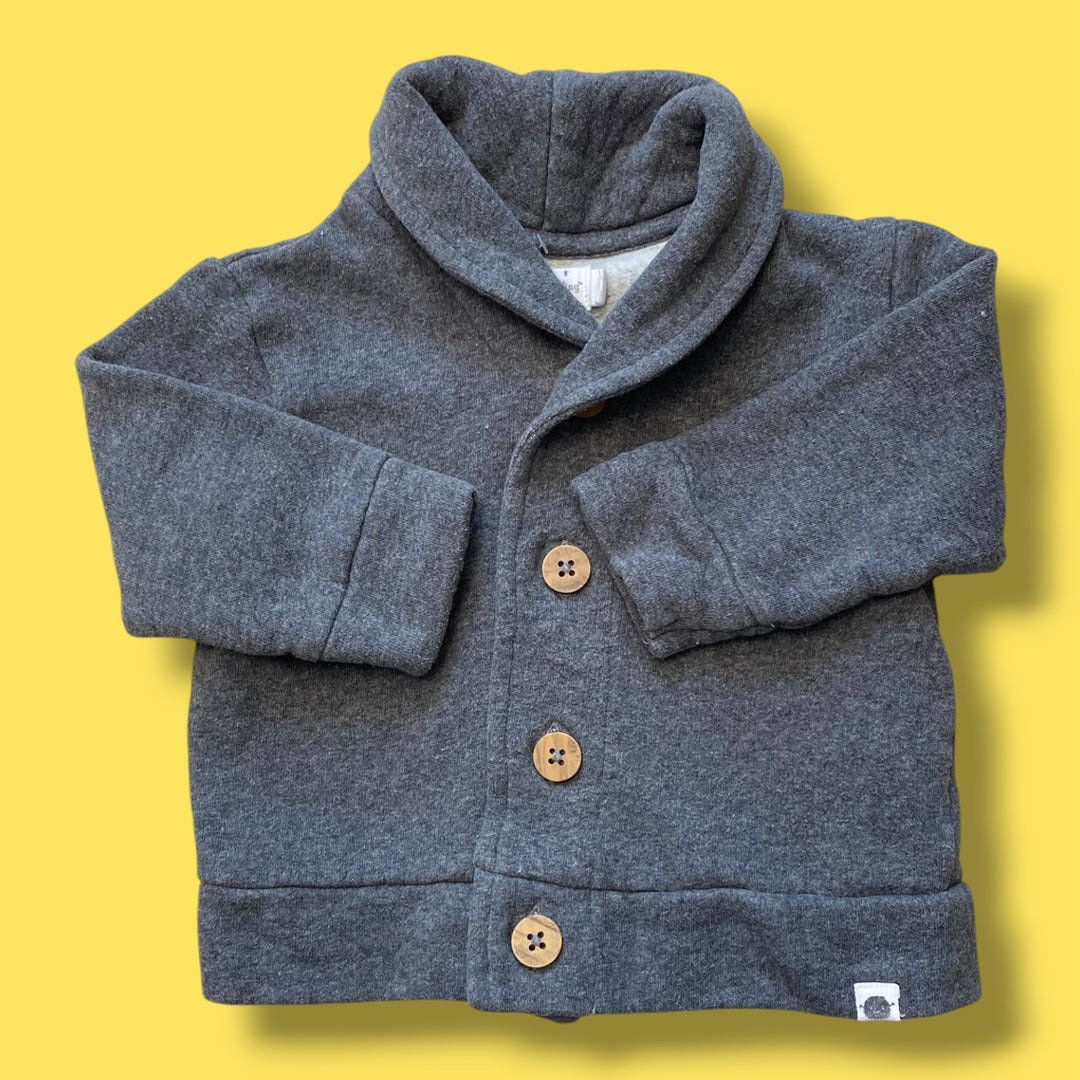 Grey Rise Little Earthling button cardigan, 9-12m