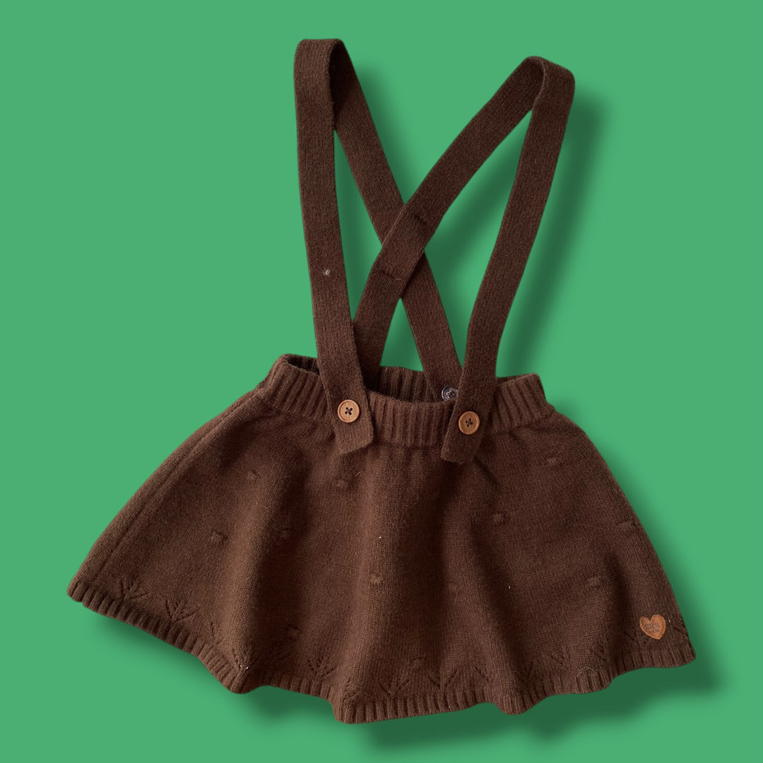 brown Souris Mini knit skirt, 18-24m