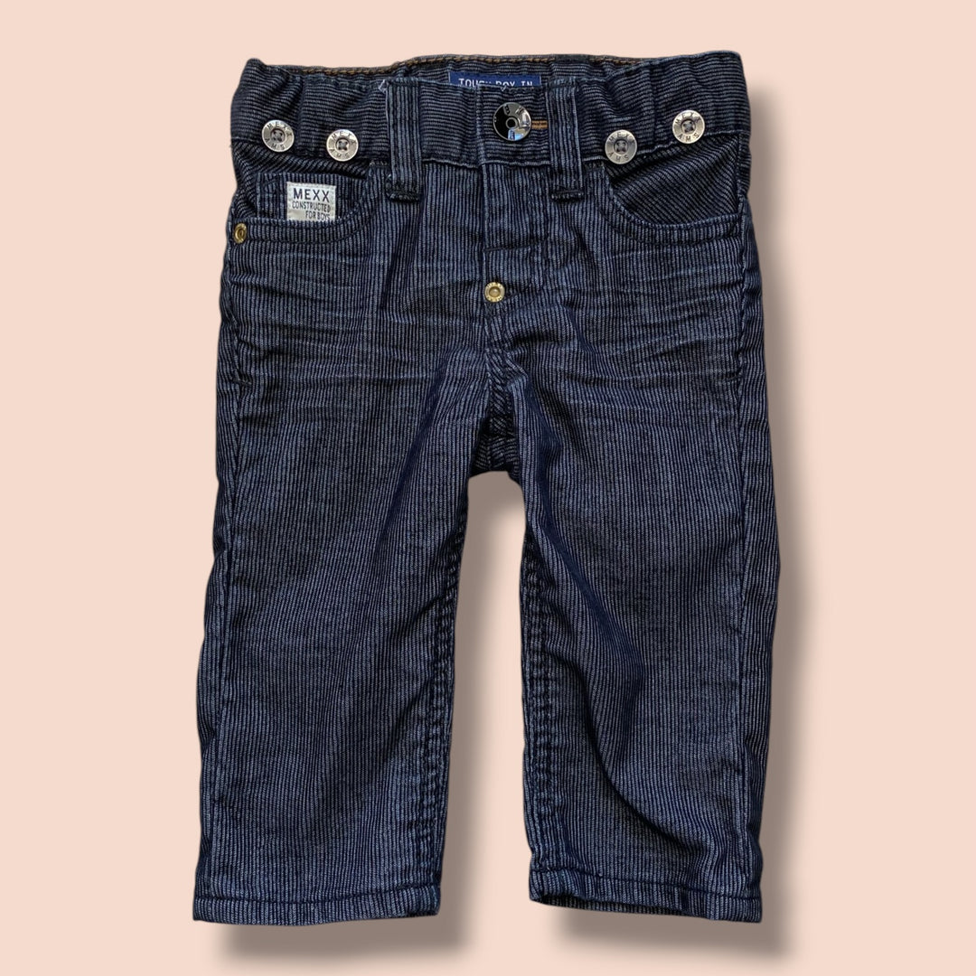 Black Mexx striped denim, 6-9m