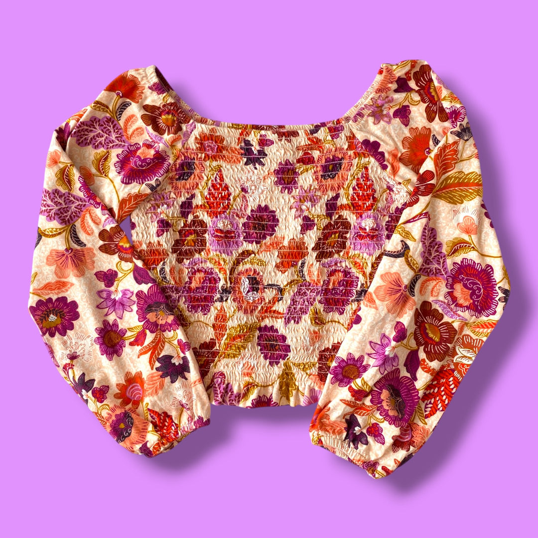 pink Old Navy foral long, 10-12Y
