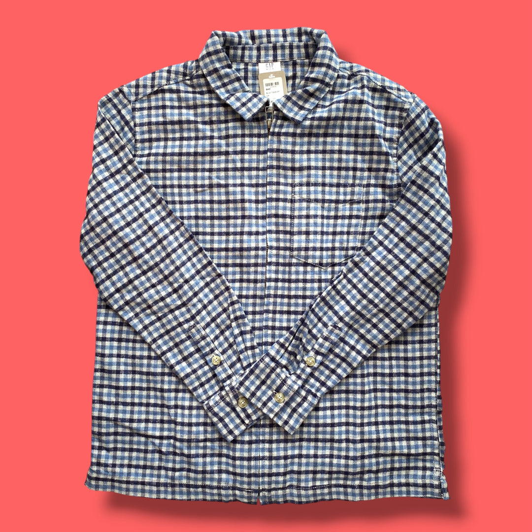 Blue Gap plaid zip up, 10Y