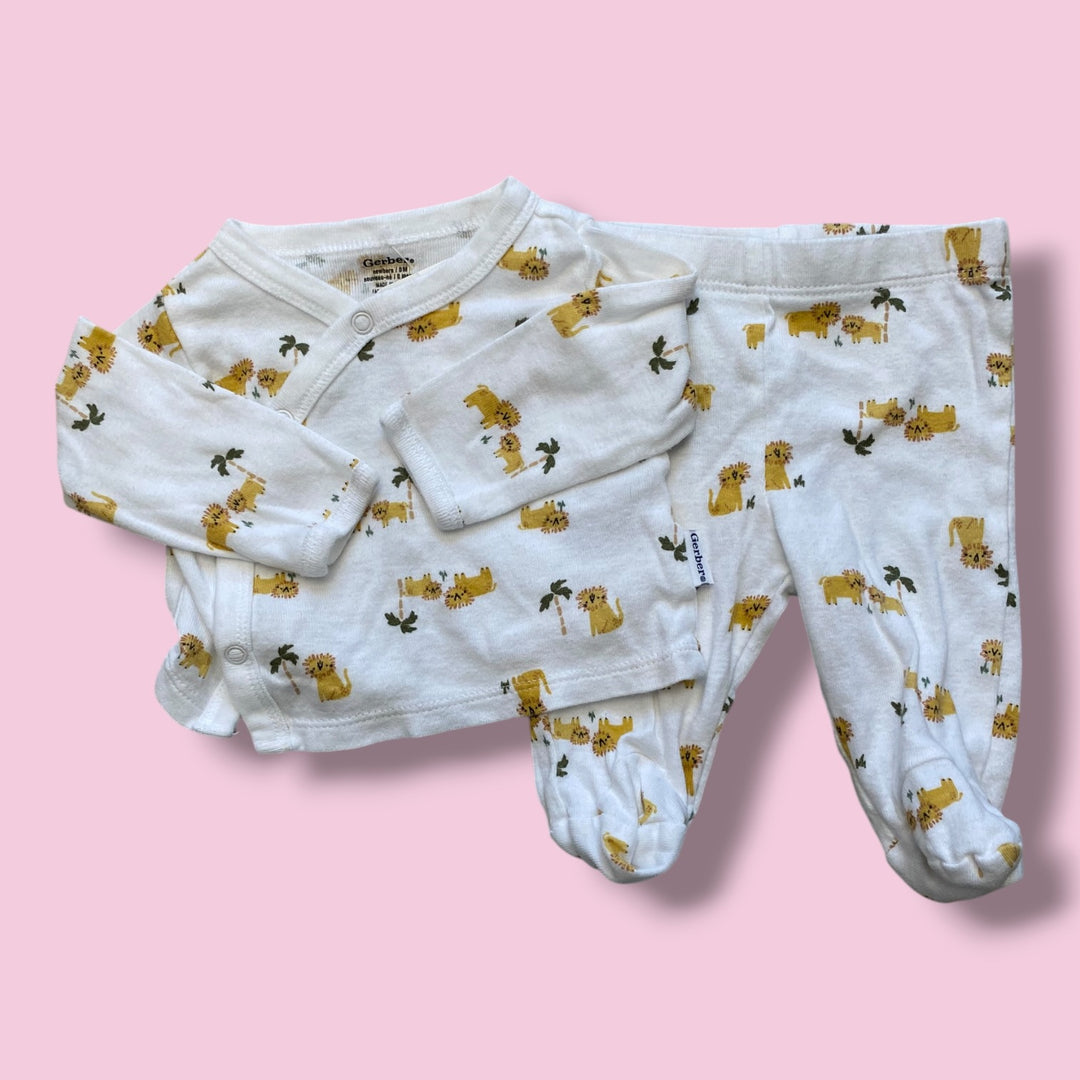 White Gerber lion set, Newborn