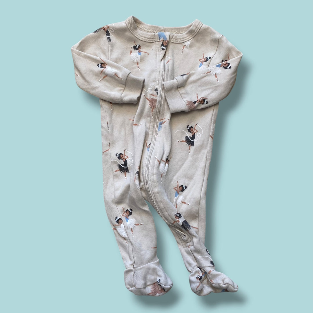 Grey Petit Lem ballerina sleeper, Newborn