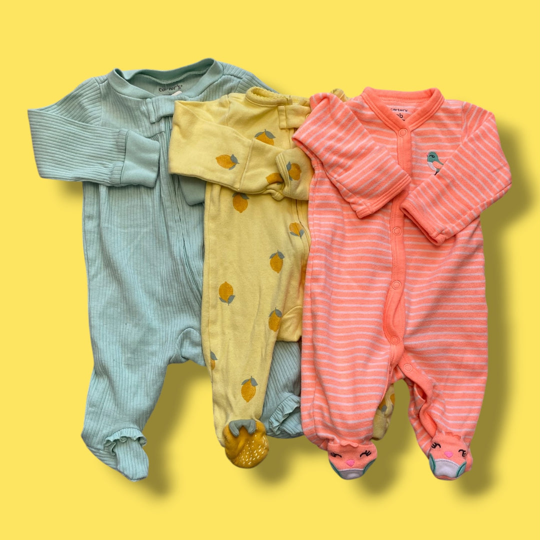 neon carters sleeper set of 3, Newborn