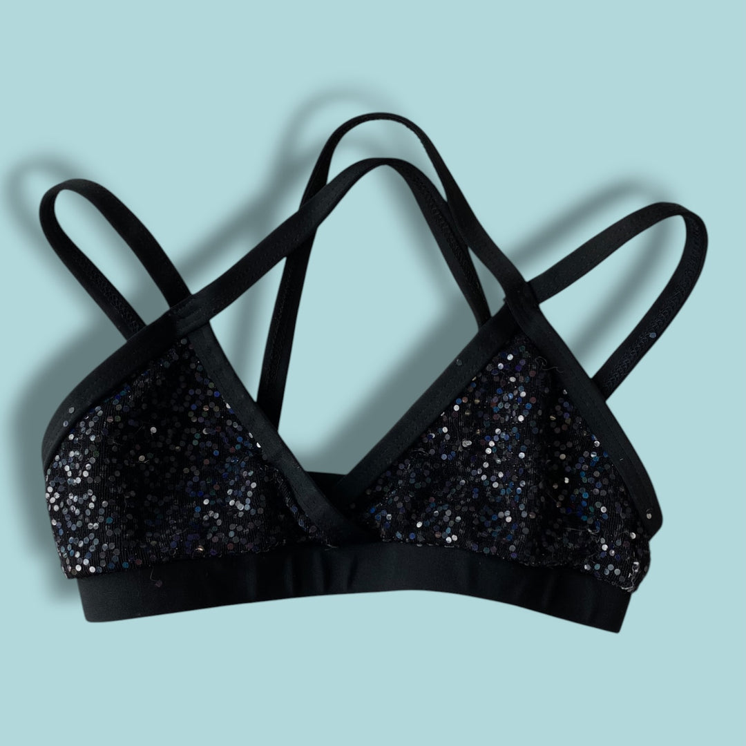 black  sequin top, 4Y