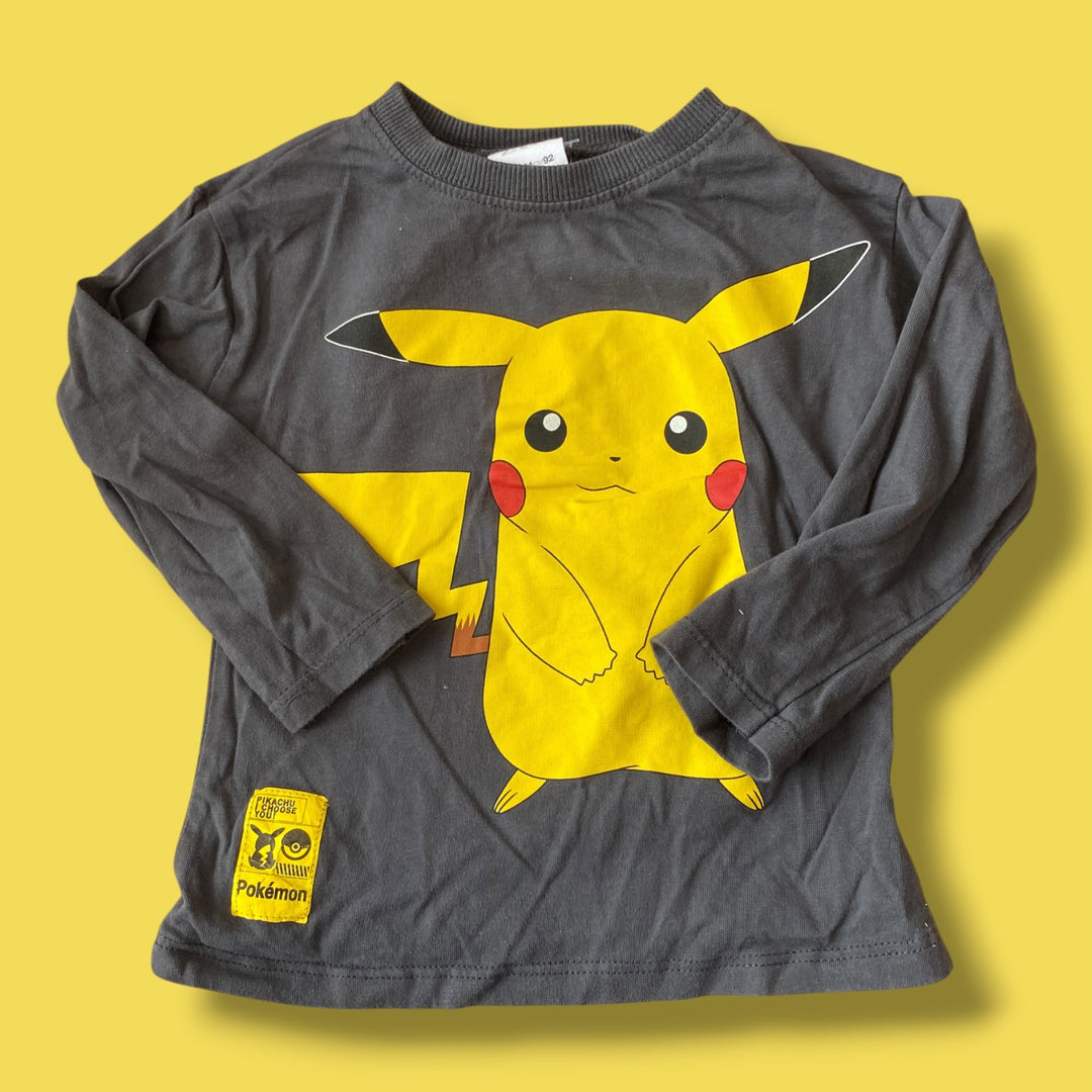 Grey Zara pikachu long sleeve, 18-24m