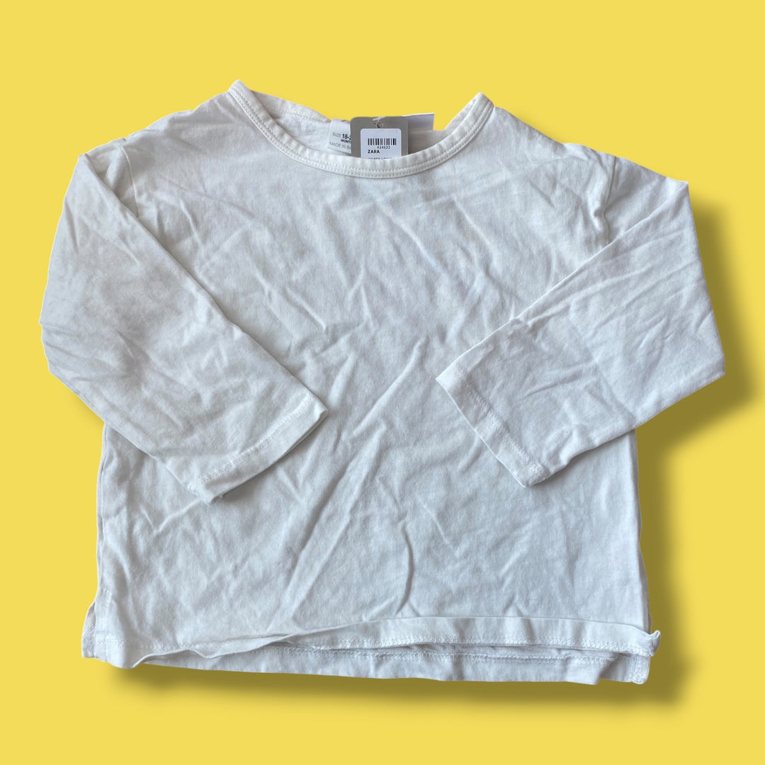 White Zara long sleeve, 18-24m