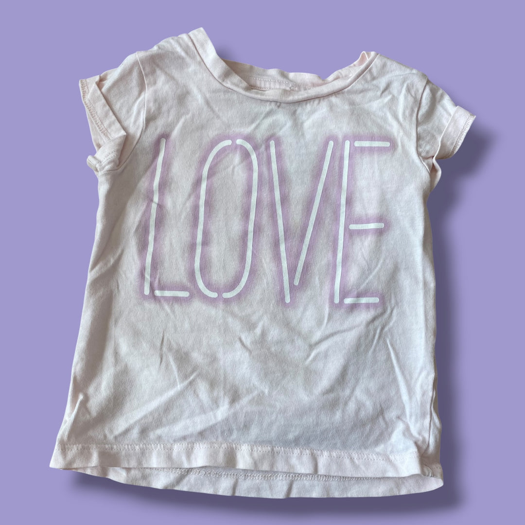 pink Joe Fresh love tee, 2Y