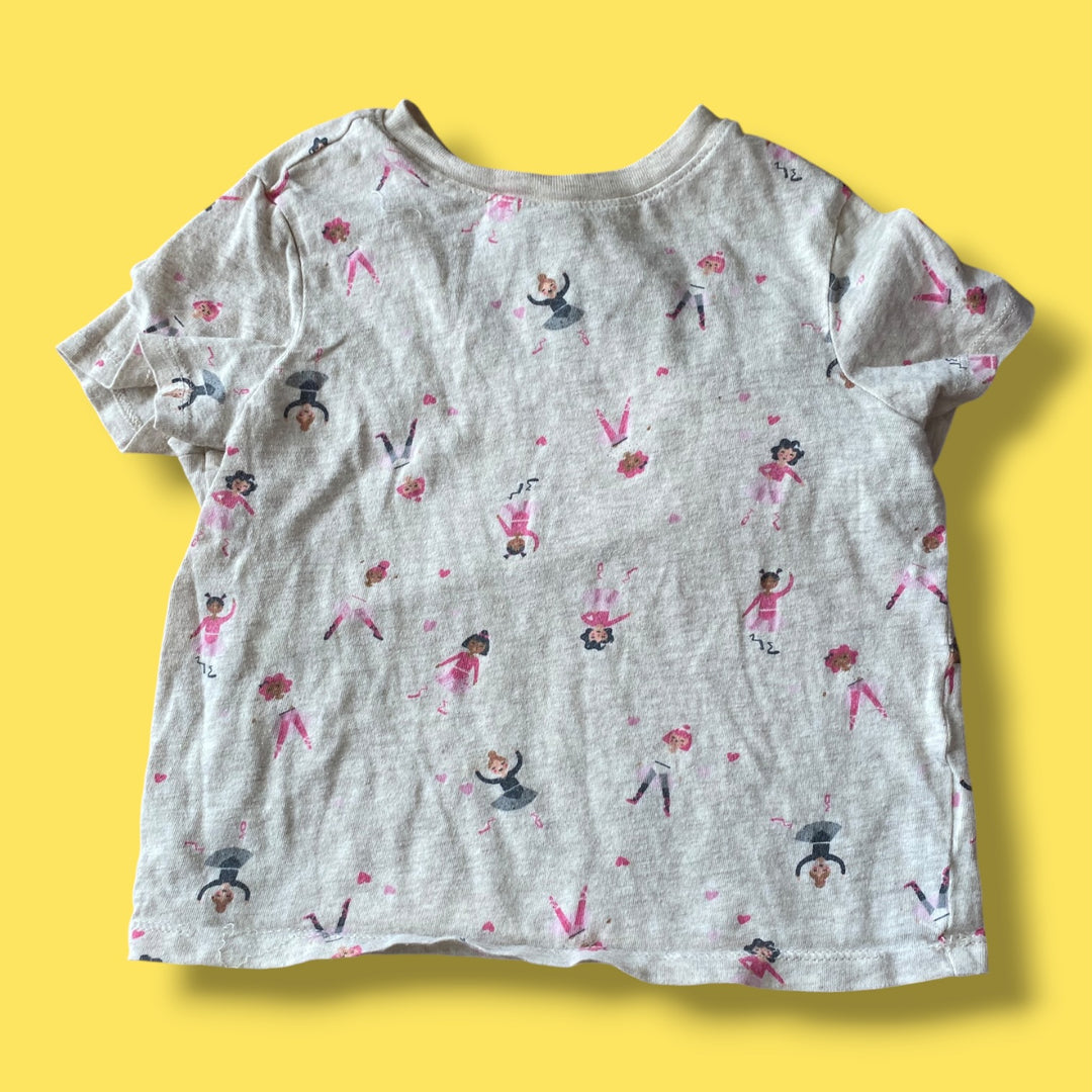 cream Old Navy ballet tee, 3Y