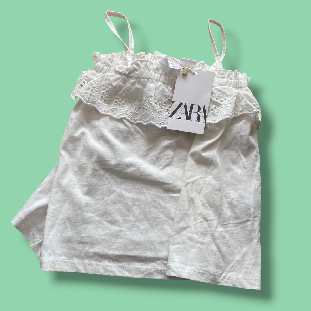 White Zara Tank Top, 4-5Y