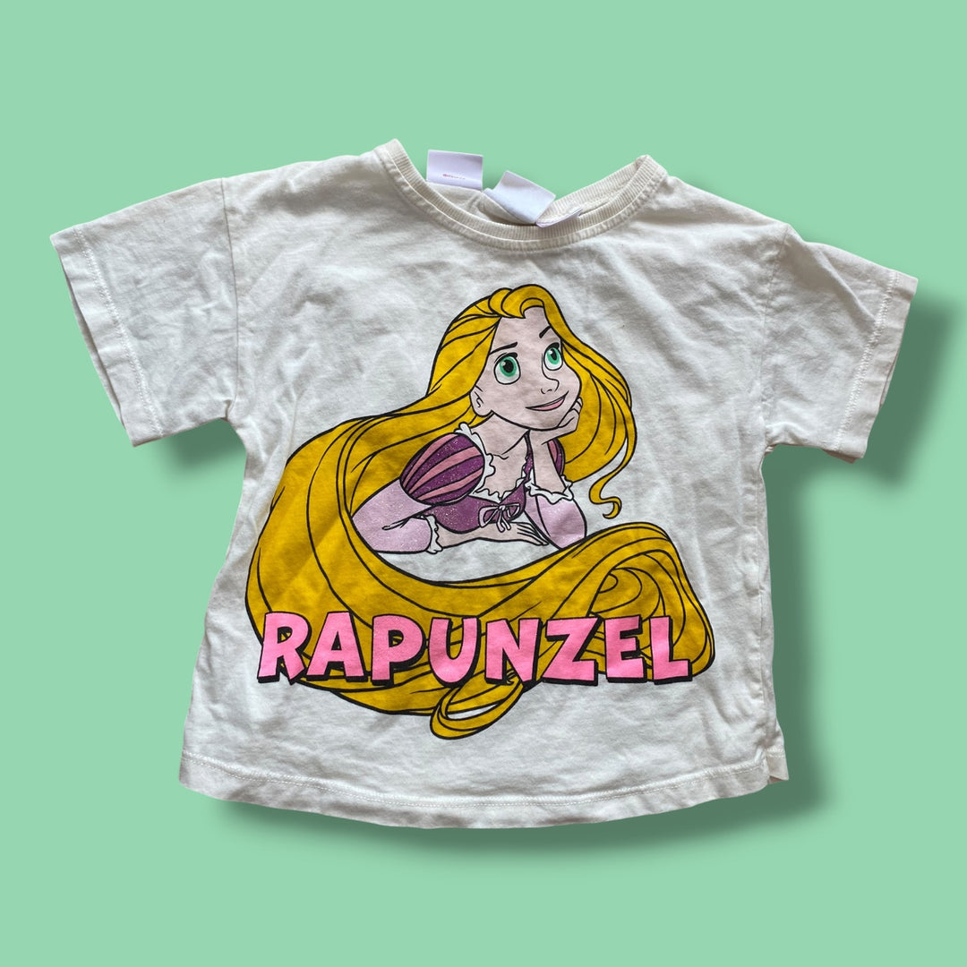 White Zara rapunzel tee, 18-24m