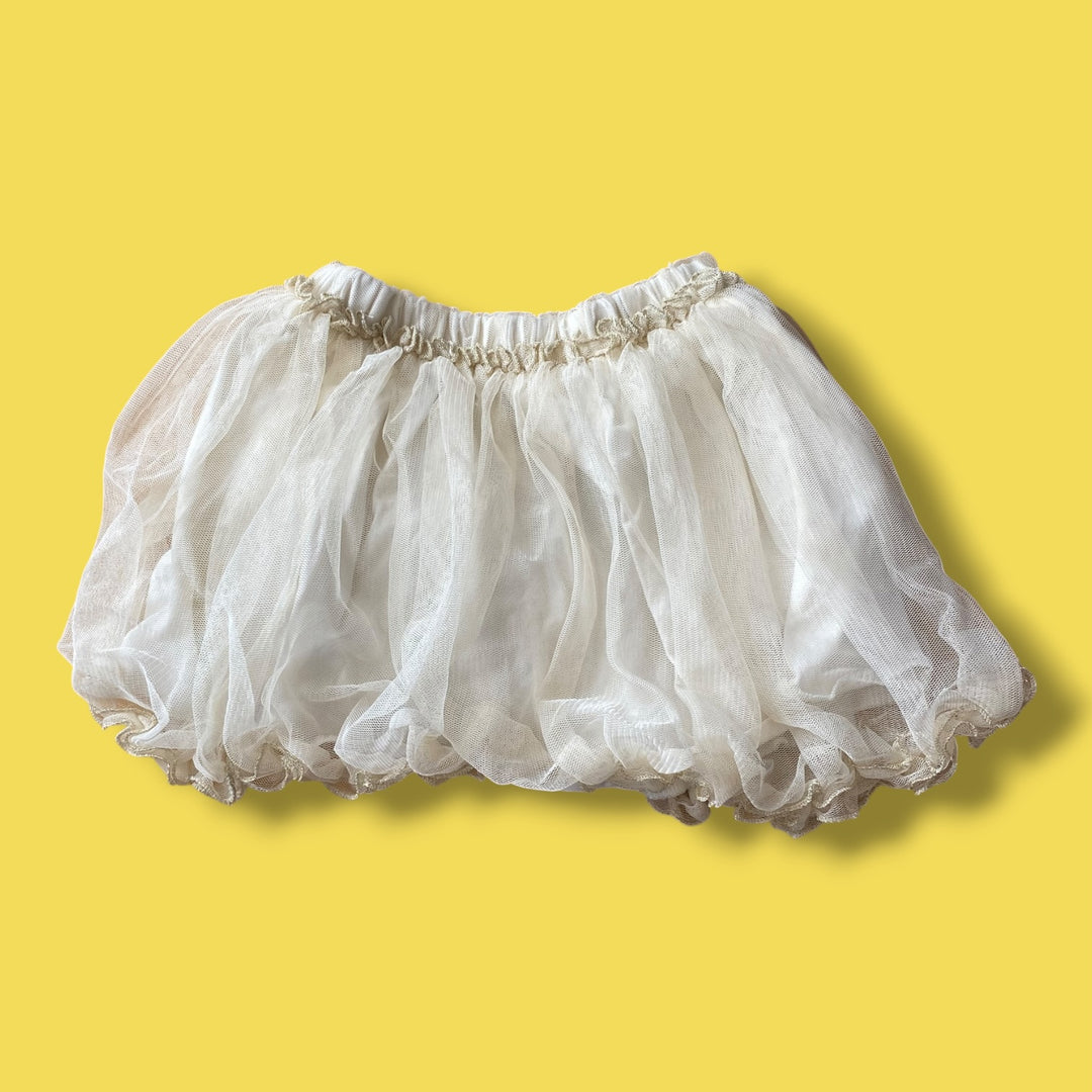 cream Zara tulle skirt, 3-4Y