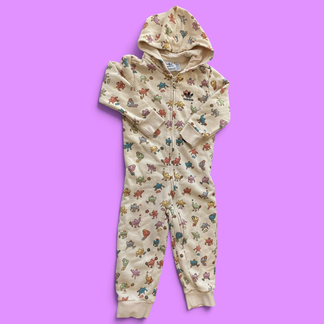 Cream Adidas Romper, 18-24m