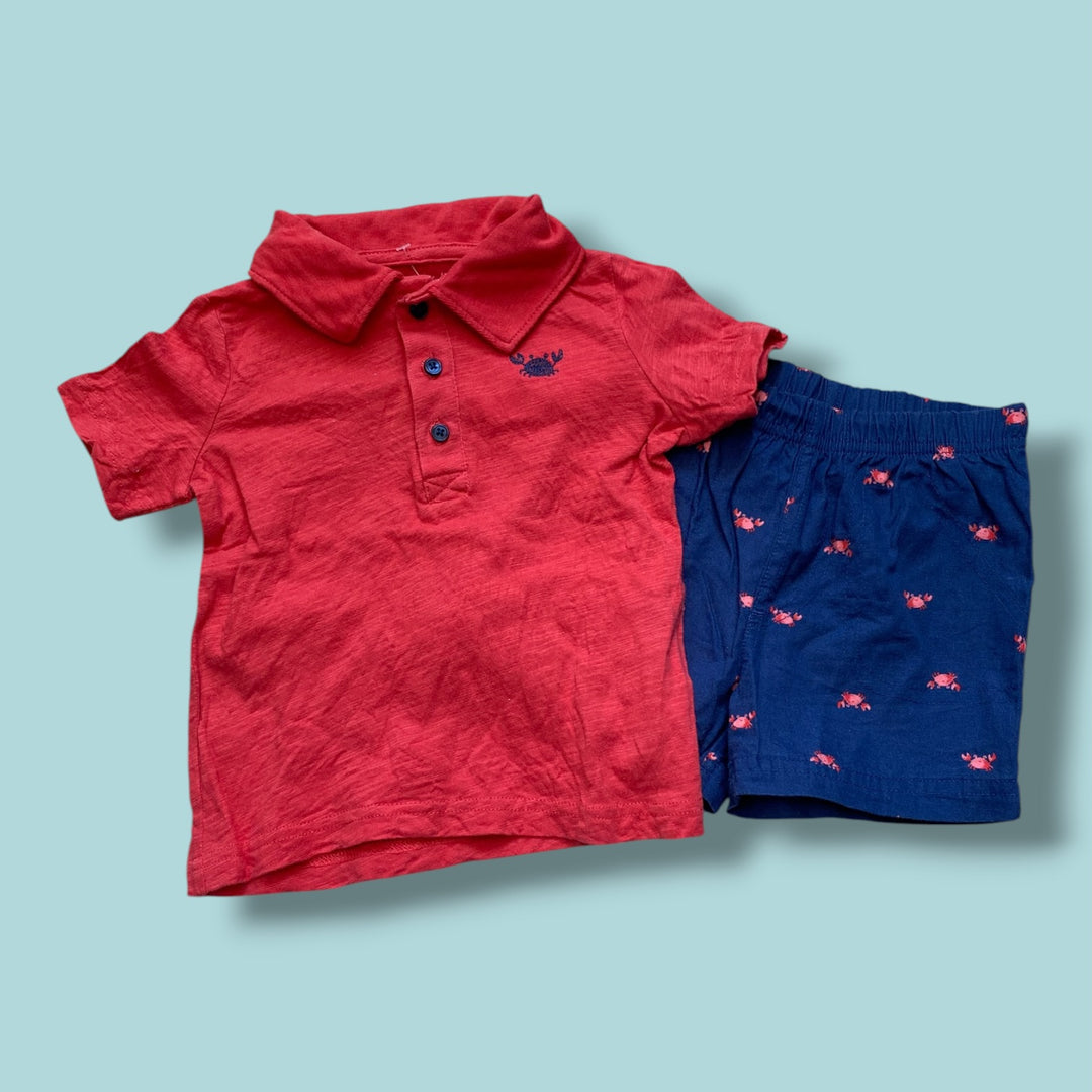 Red Carters 2 piece set, 12m