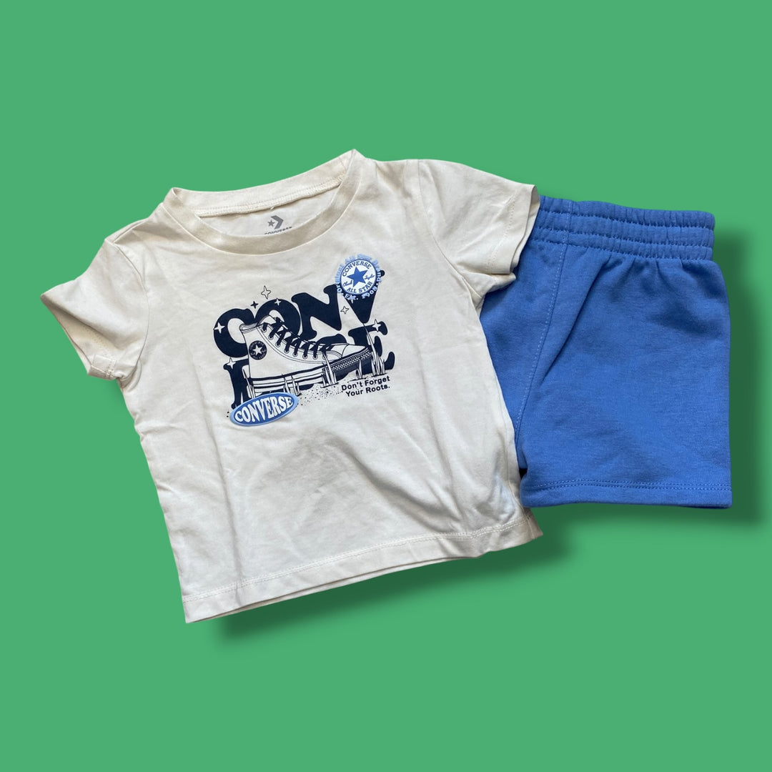 blue Converse 2 piece set, 12m