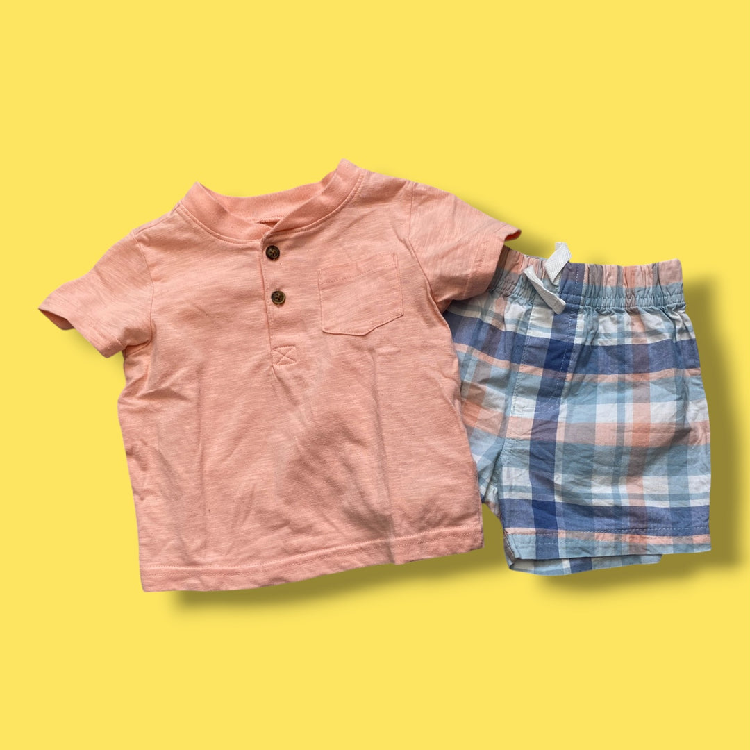 peach Carters 2 piece set, 12m