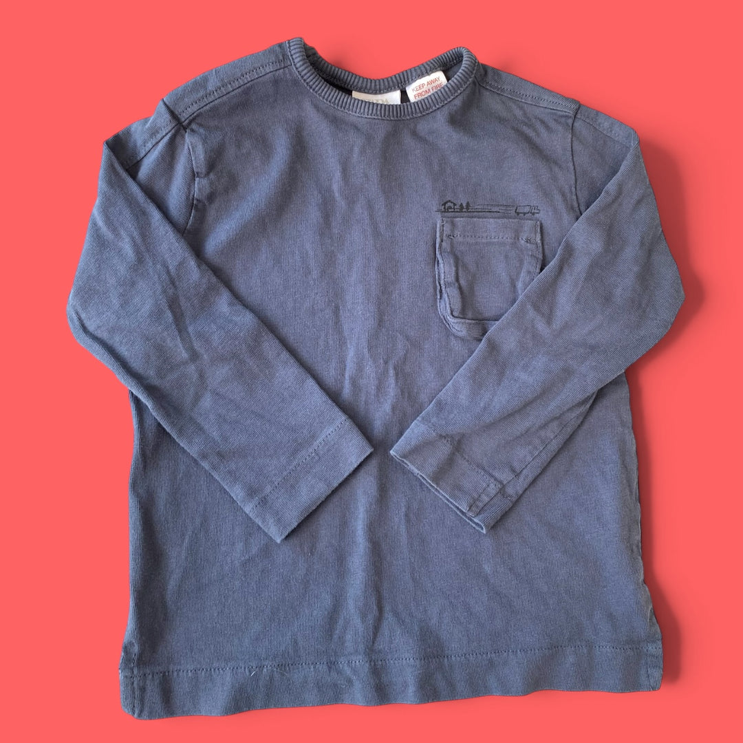 Blue Zara long sleeve, 2-3Y