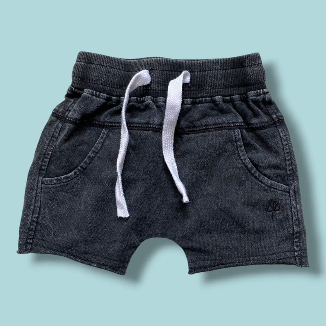 Black Little Bipsy Shorts, 6-12m