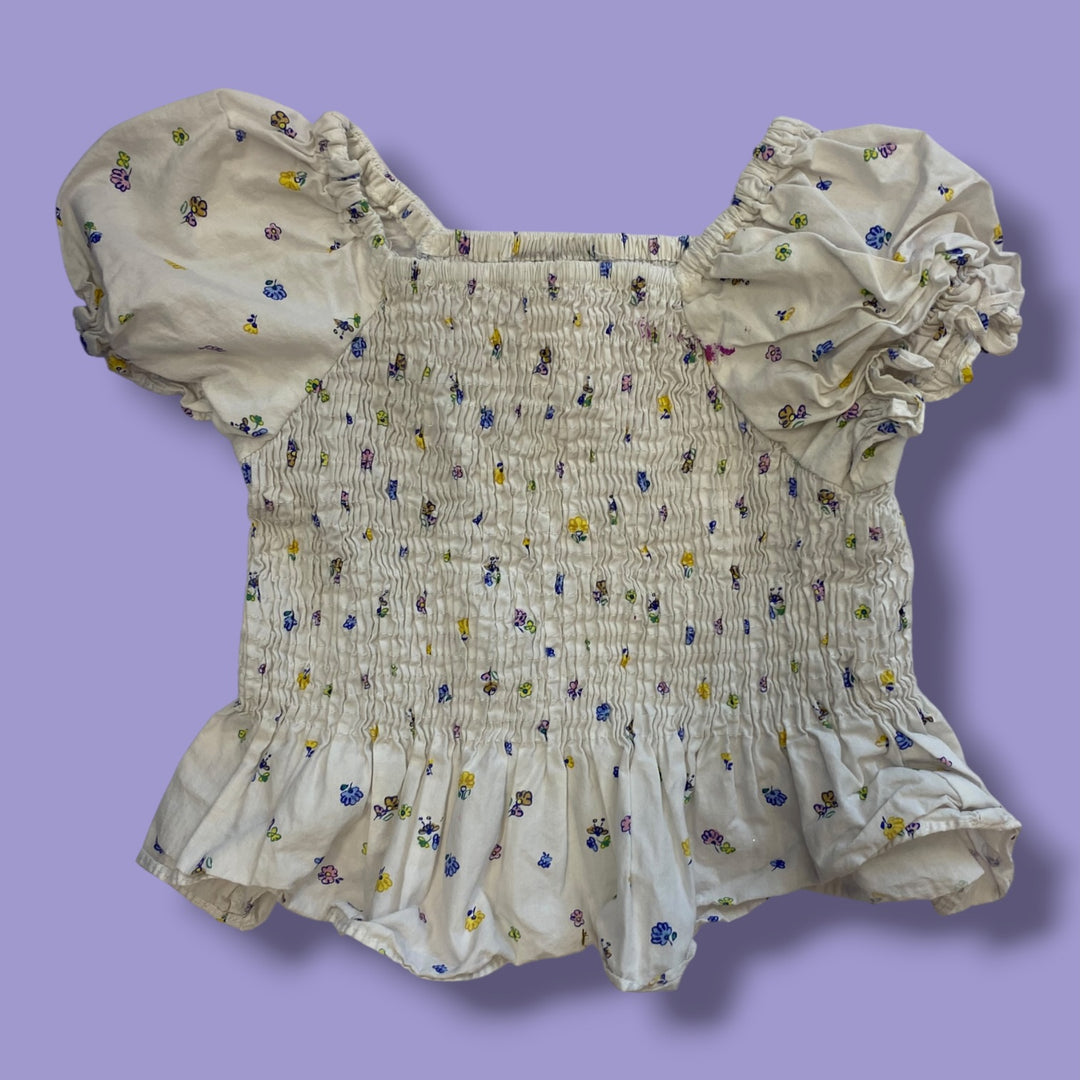white Zara ruffle top, 5/6y