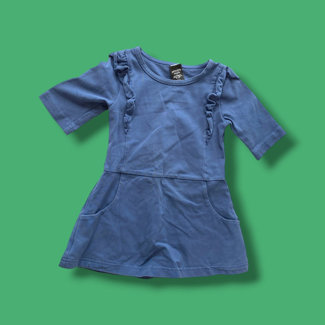 blue pk beans  dress, 2y