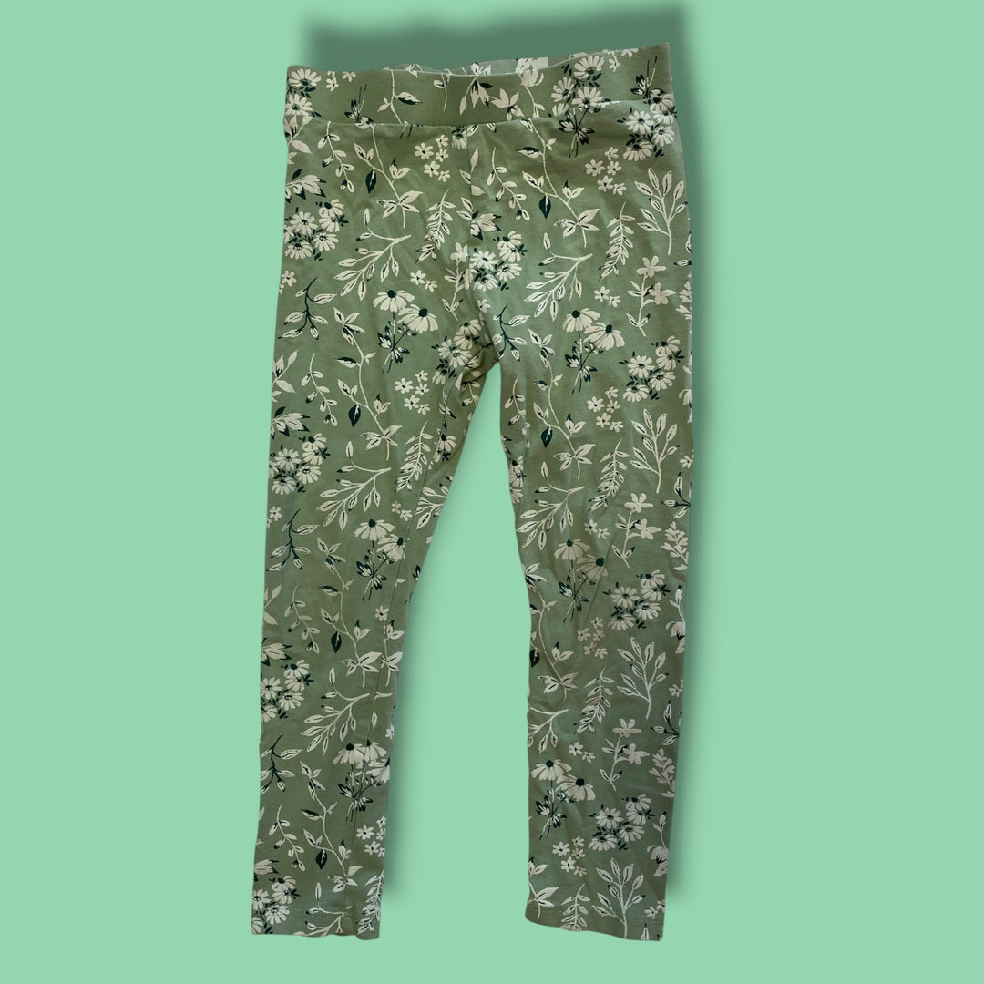 green H&amp;M leggings, 4y