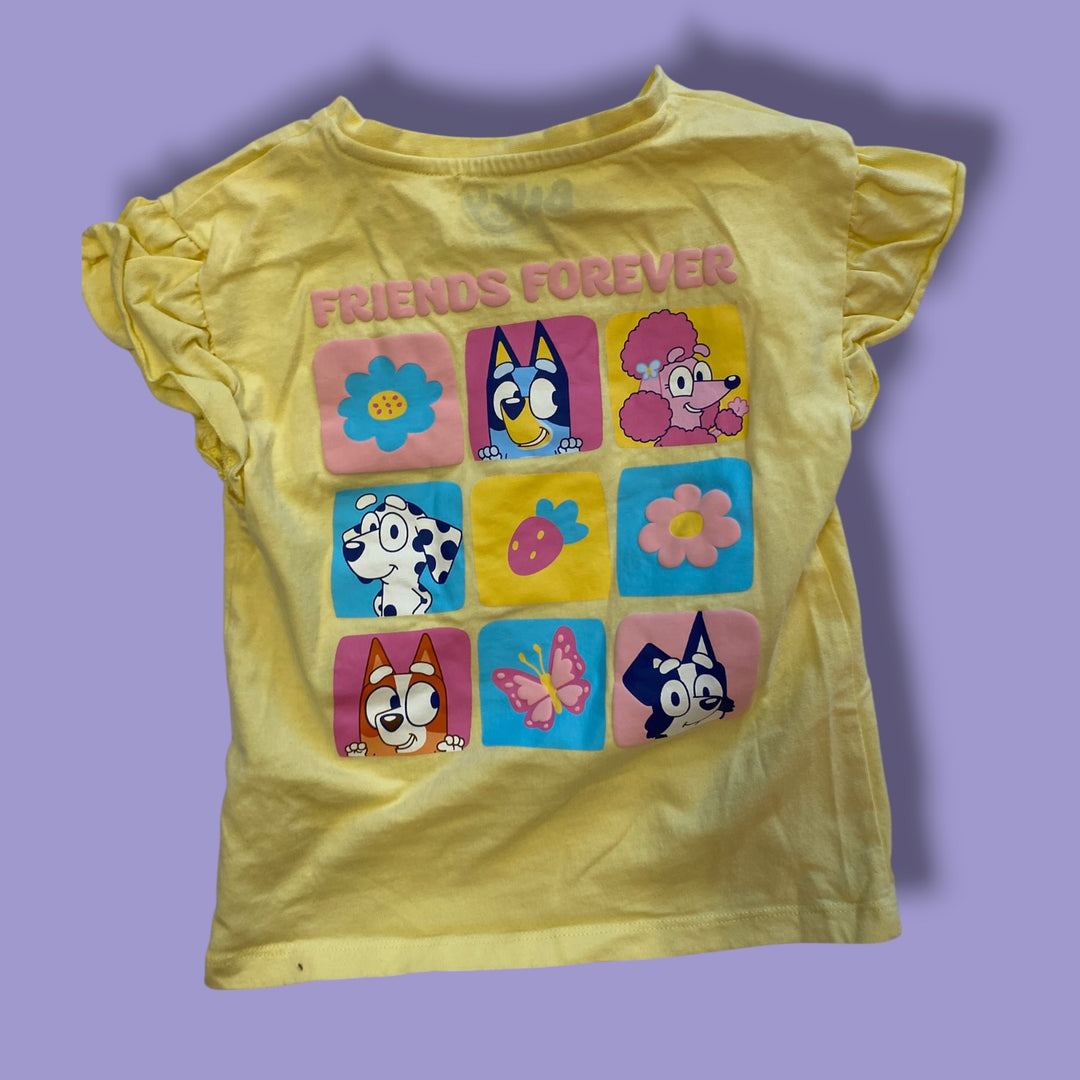Yellow George Bluey Tee, 4-5Y