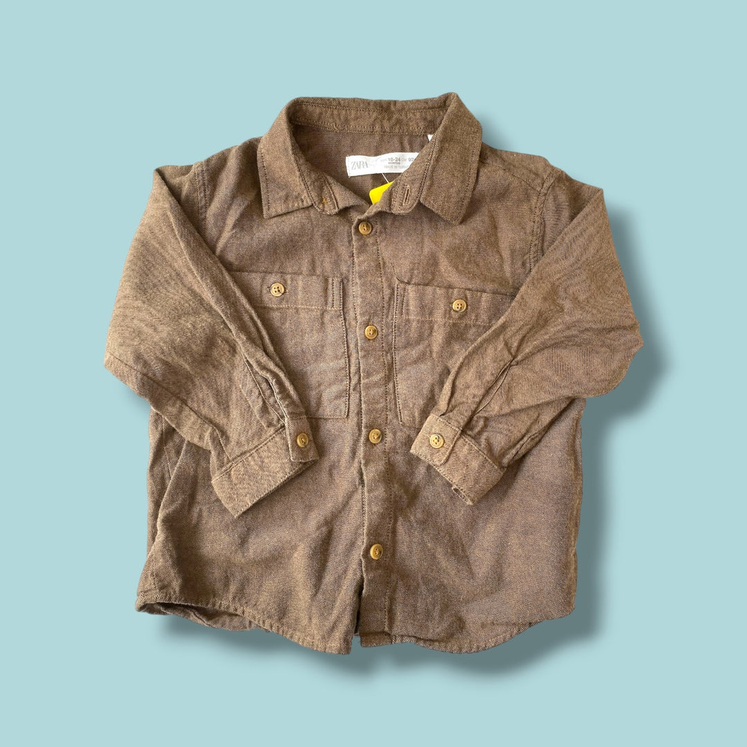 Brown Zara Button Up , 18-24m