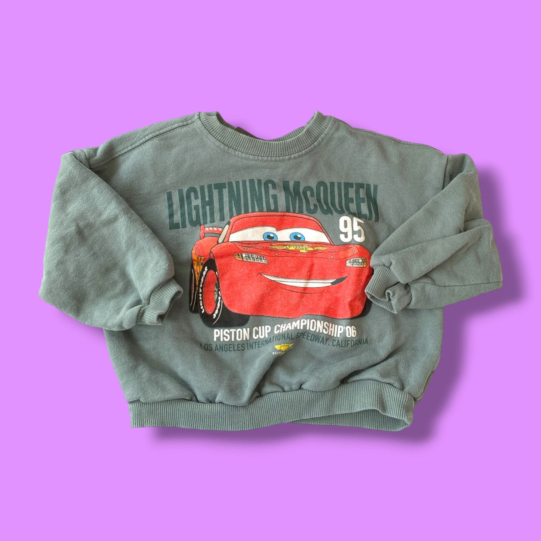 Grey/Green zara cars sweatshirt, 4y
