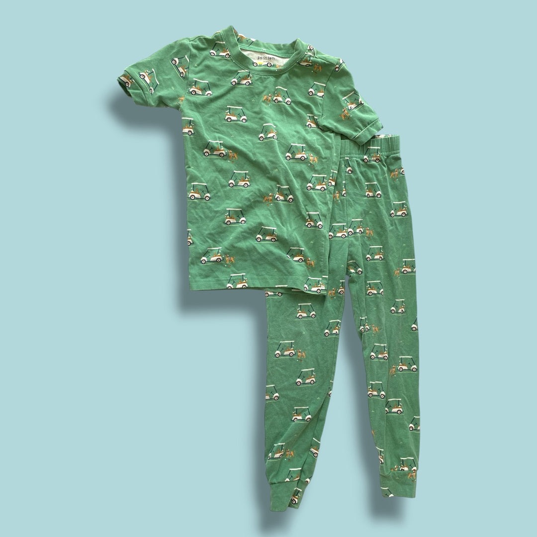 green petit lem 2 piece sleepwear, 5y