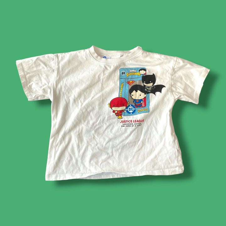 white zara superman shirt, 5y