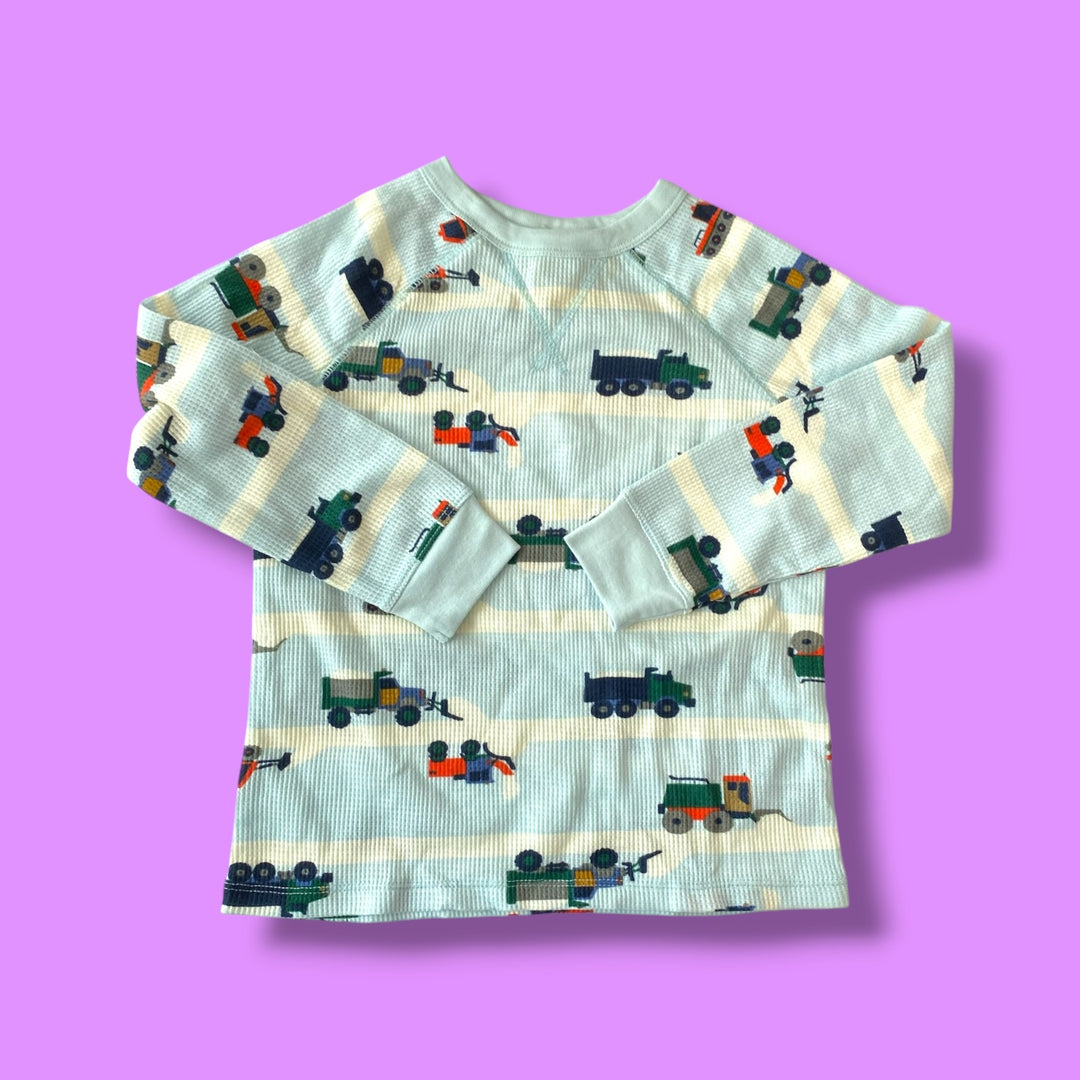 blue old navy waffle long sleeve, 5y