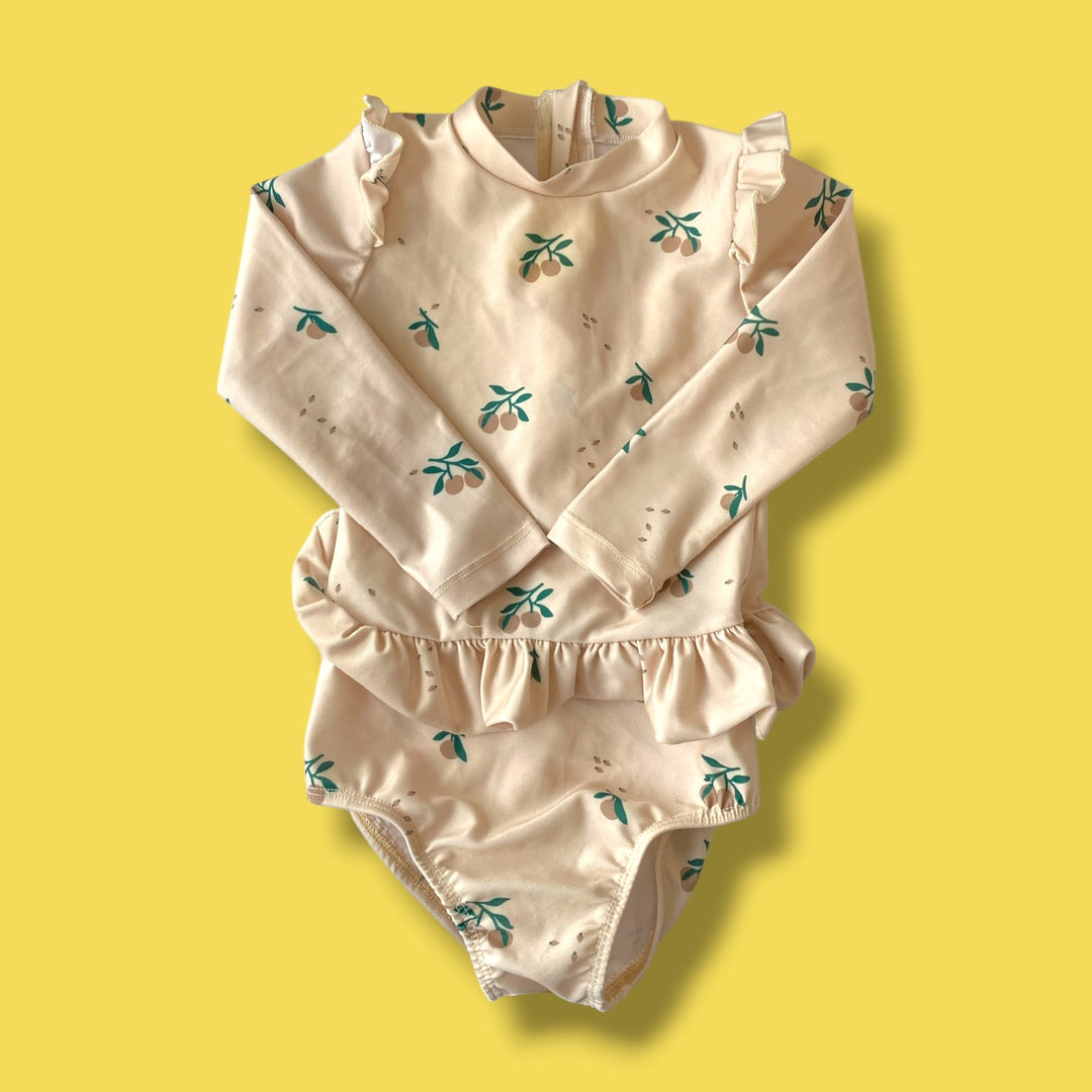 beige  swimsuit, 18m