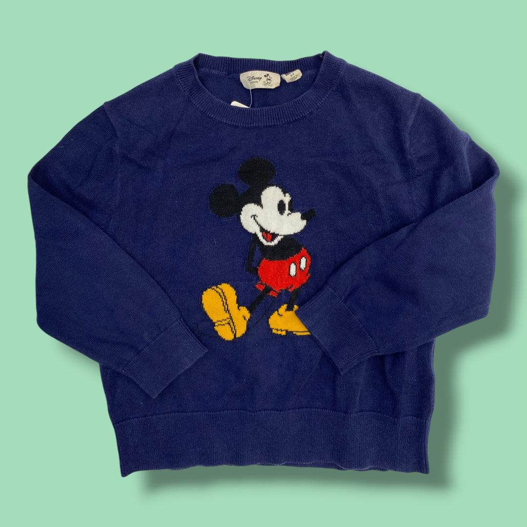 Blue Uniqlo Mickey Sweater, 3-4Y