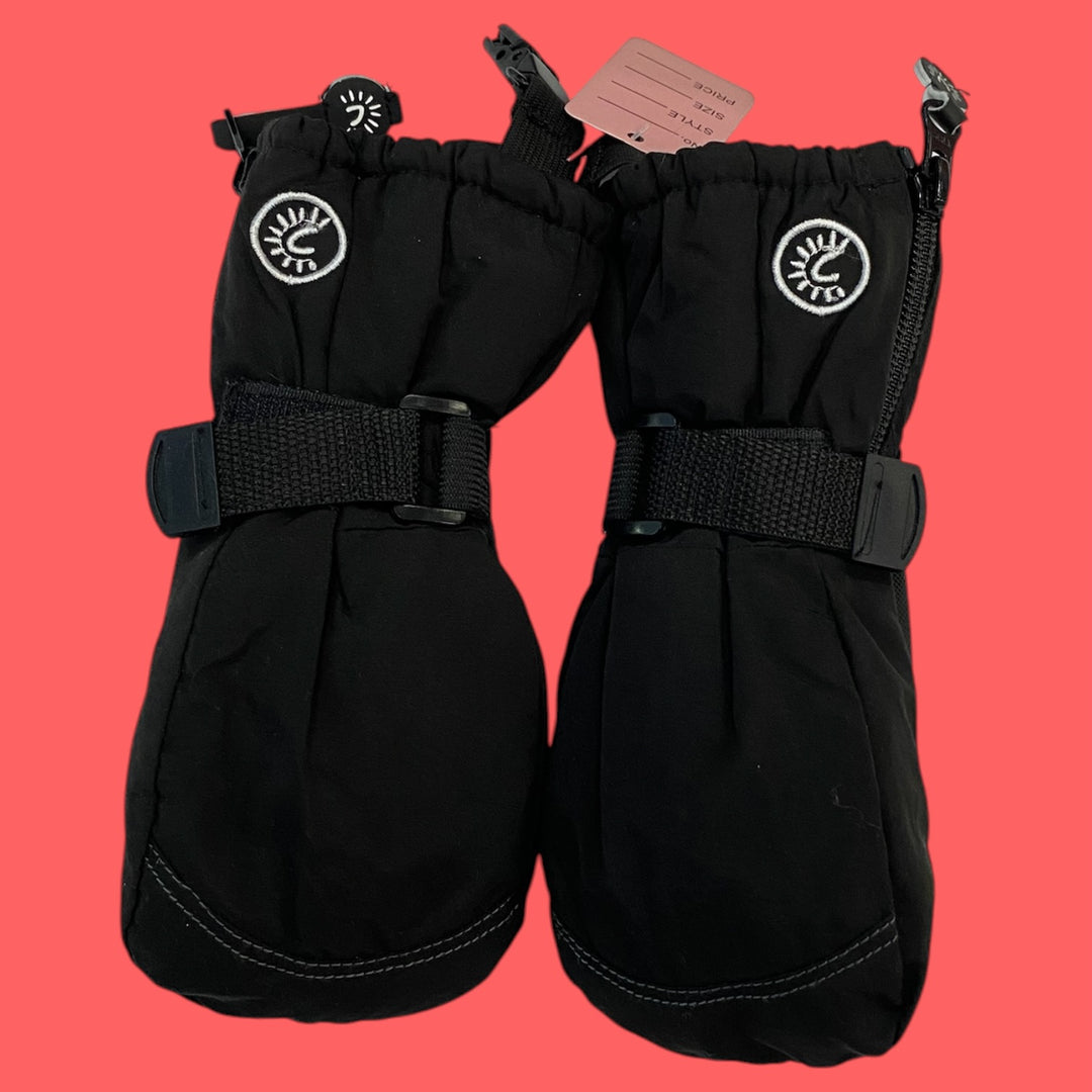 Black Calikids Mitts, 2-4Y