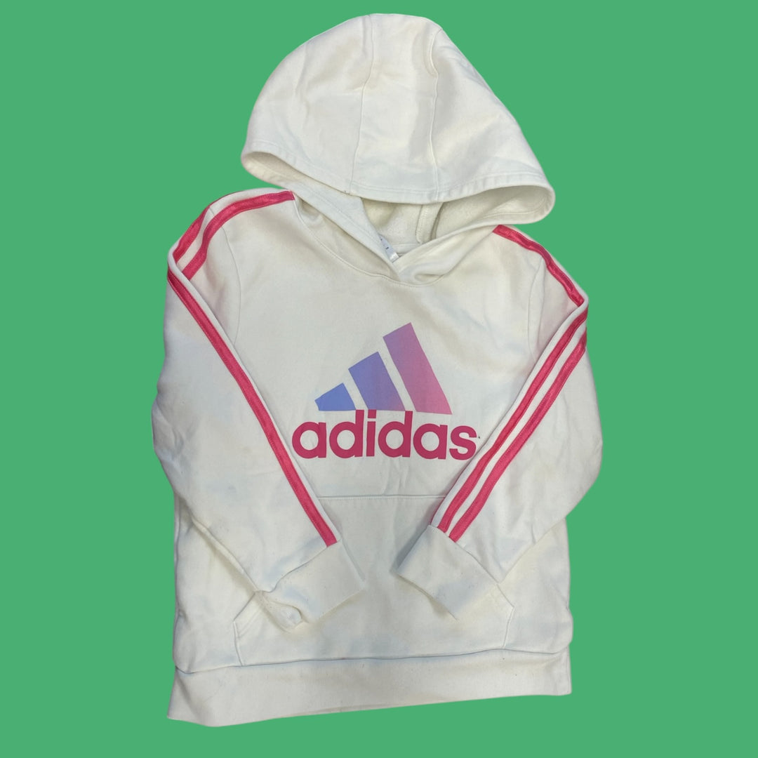 White Adidas Sweater, 8Y