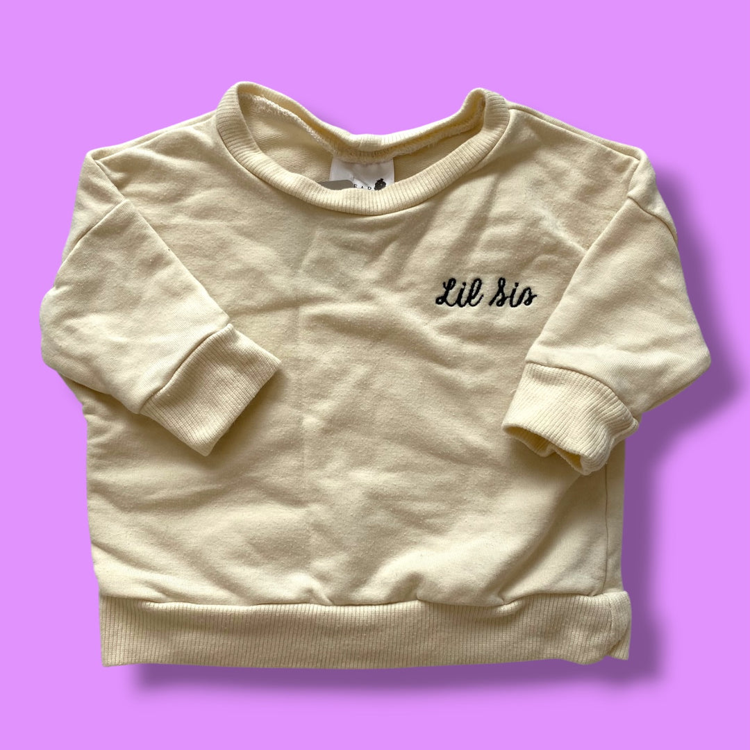 cream dear aspen sweatshirt, 0-3m