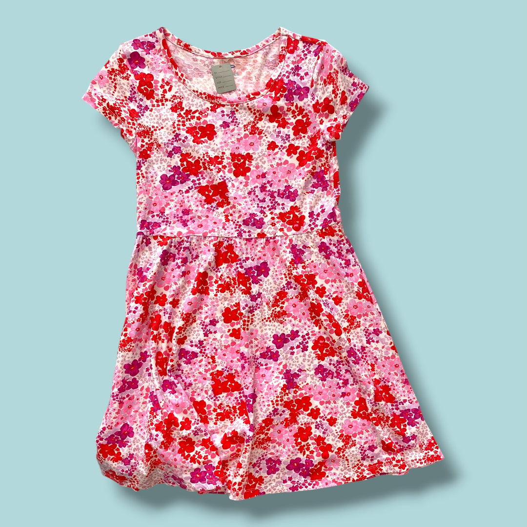 pink Old Navy flower dress, 14Y