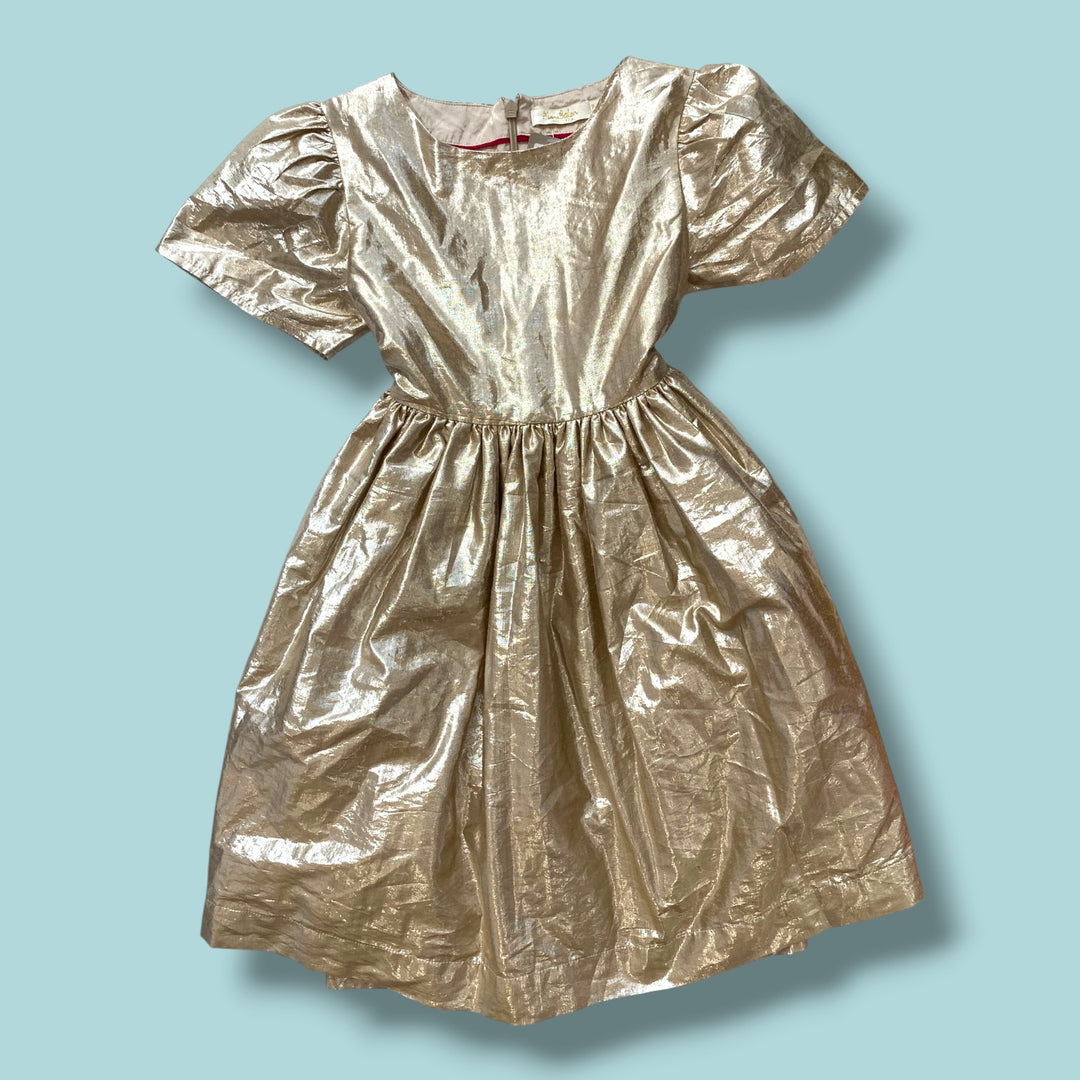 Gold Mini Boden Dress, 7-8Y
