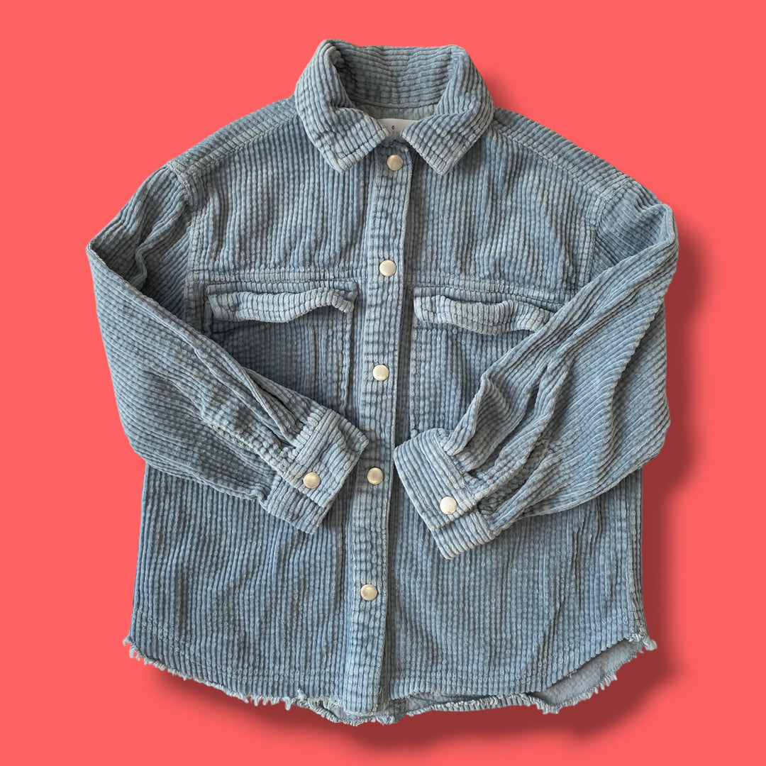 Blue Zara Cord Shacket, 6Y