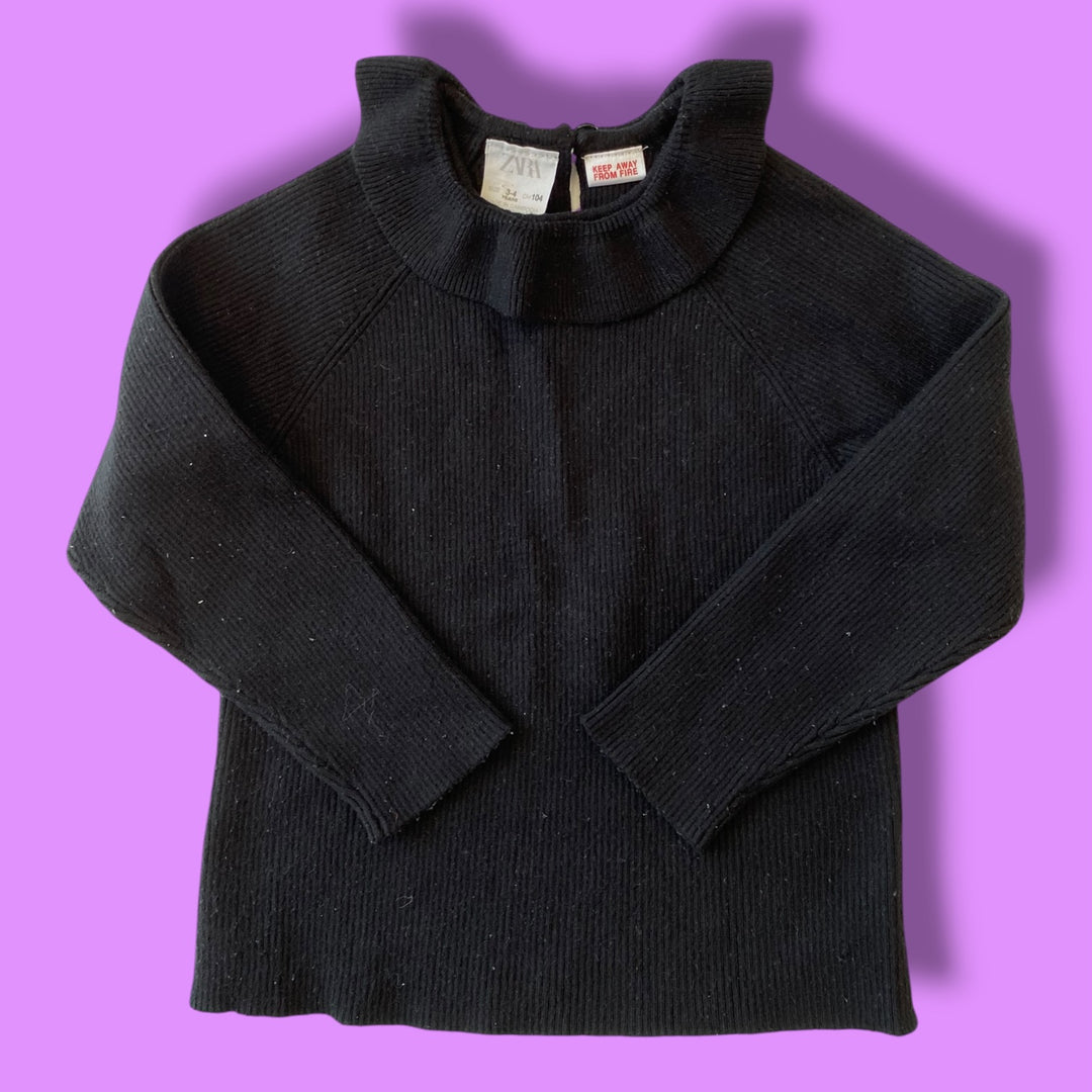 Black Zara Knit Sweater, 3-4Y