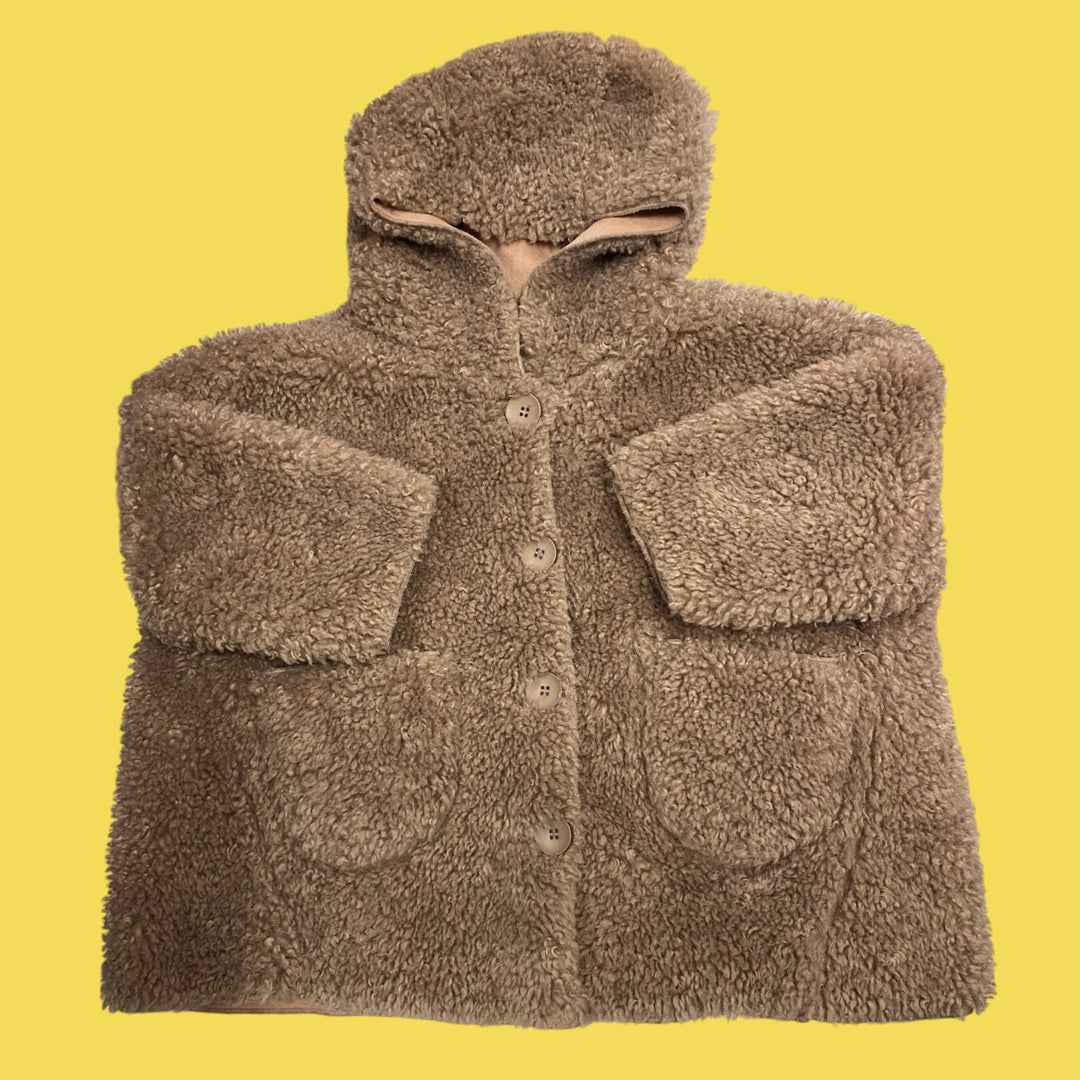 pink  fluffy coat, 9y